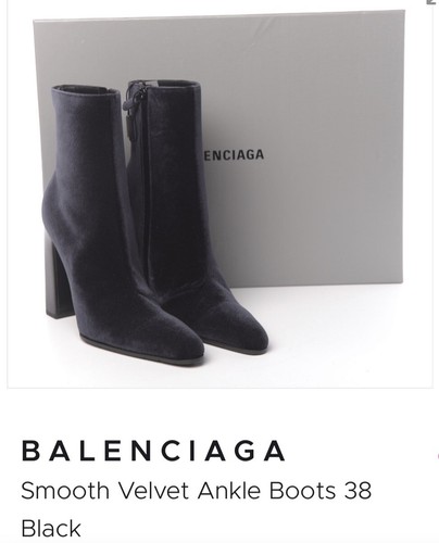 BALENCIAGA Stivaletti in velluto liscio 38 8 NERO