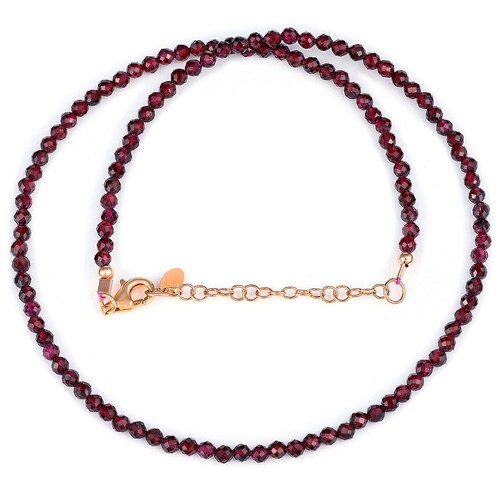 VETEMENTS Granato Rosso Naturale Sfacciato Rotondo 2 3MM Pietra Preziosa 18" Perline Elegante Donna