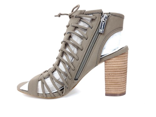 Jessica Simpson Telaro taupe scuro finta pelle scamosciata cinturino tacco a blocco taglie 6 10 M