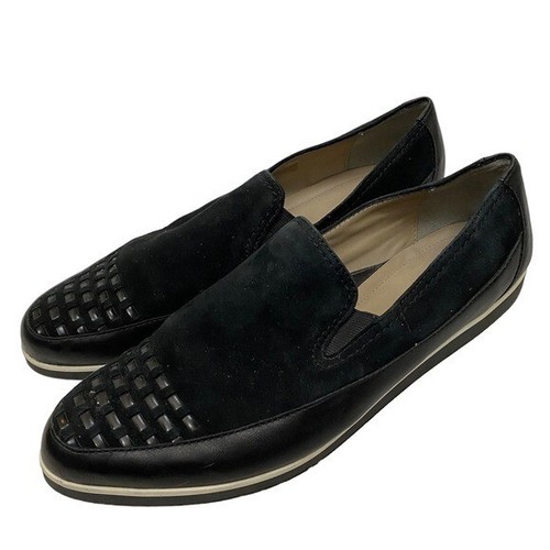 ARA SHOES ARA Laurel Loafer Shoes women Sz 8 Slip On Academia Career Black Leather Suede