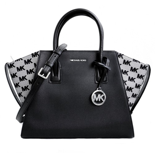 Borsa Michael Kors borsa a tracolla Avril Large Satchel nera pelle nuova