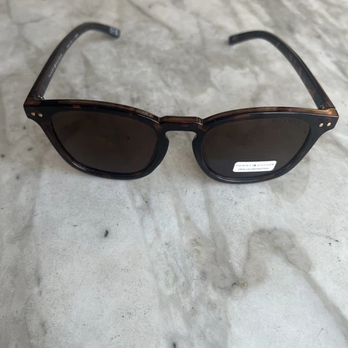 Tommy Hilfiger "Raddix" WP OU578 Keyhole Sunglasses Brown Tortoise Brown Lens