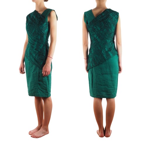 Abito da cocktail da donna vintage verde smeraldo Gianni Versace anni '70 anni '80 raro