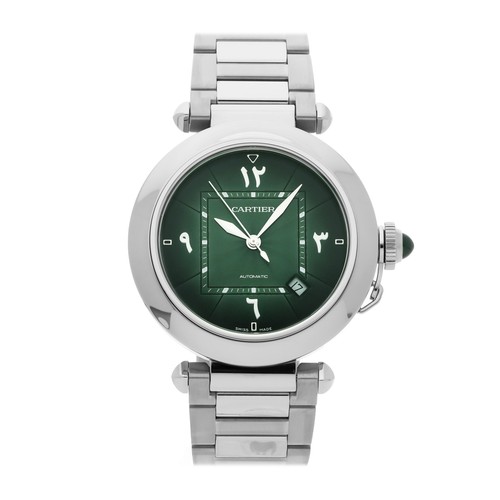Orologio Cartier Pasha 41mm Automatico Bracciale Acciaio Quadrante Verde "Arabo" WSPA0022
