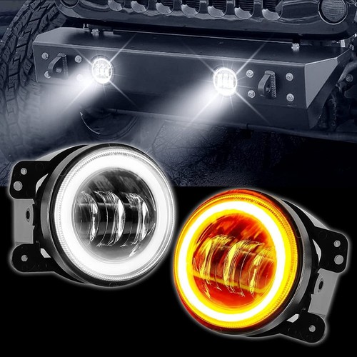 4 inch White Amber Ring DRL Fog Light Round White Light LED Fog Light Assembly