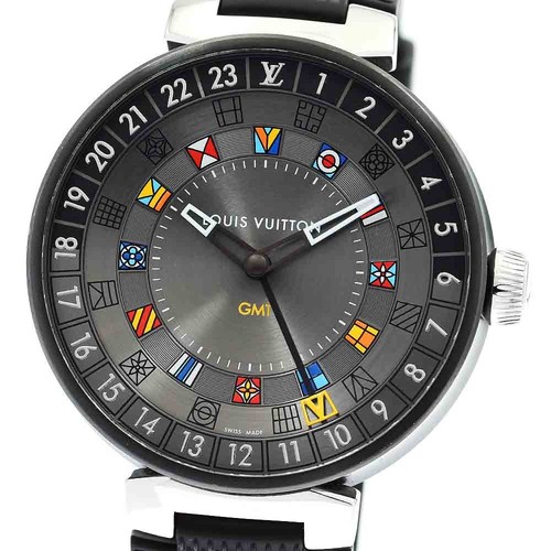 LOUIS VUITTON（LV） LOUIS VUITTON Tambour Moon Dual Time QA097 GMT quadrante grigio quarzo uomo_876530