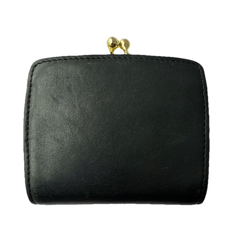 Portafoglio Coach in pelle con cornice sottile Kisslock portamonete pochette vintage # 4794