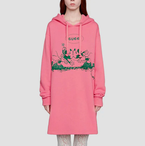 Abito Gucci x Disney Minnie Mo Topolino con cappuccio rosa XS nuovo