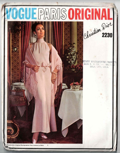 Abito Christian Dior modello stola Parigi originale designer taglia 10 anni 70 vintage un