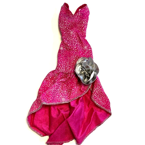 VETEMENTS Barbie bambola Skipper o Courtney vintage rosa e argento vestito formale festa
