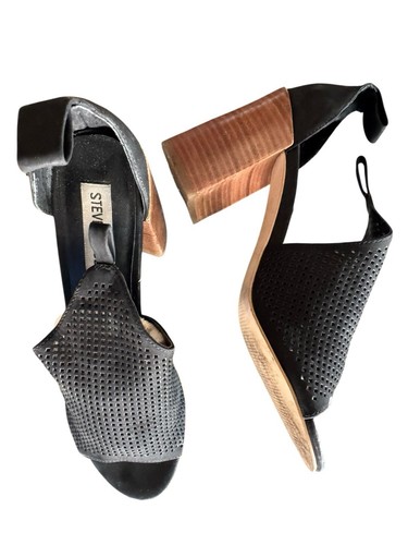 Steve Madden scarpe sandali donna Shauna alla caviglia scamosciati punta aperta decolte taglia 7 5M