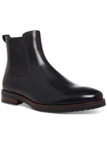 STEVE MADDEN Mens Black Heel Pull Tab Sully Leather Chelsea Boot 10.5 M