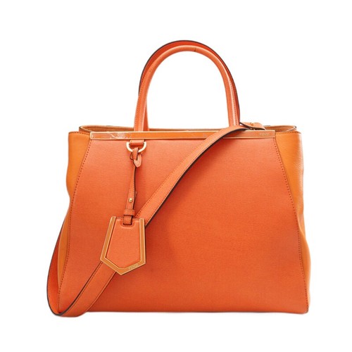 Borsa donna media Fendi pelle di vitello arancione 2 jours 8BH250 00D7E F0VZK