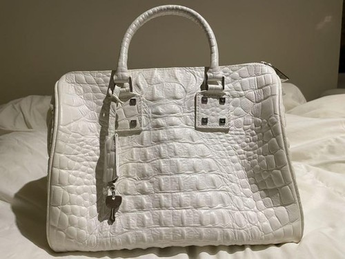 Borsa a mano Samantha Thavasa Victoria Beckham coccodrillo goffrata borsa a tracolla WH USATA