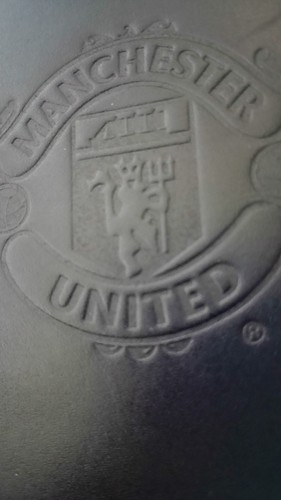 Manchester United Aspinal of London A4 Black Leather Folder Crest Unused Rare Gd