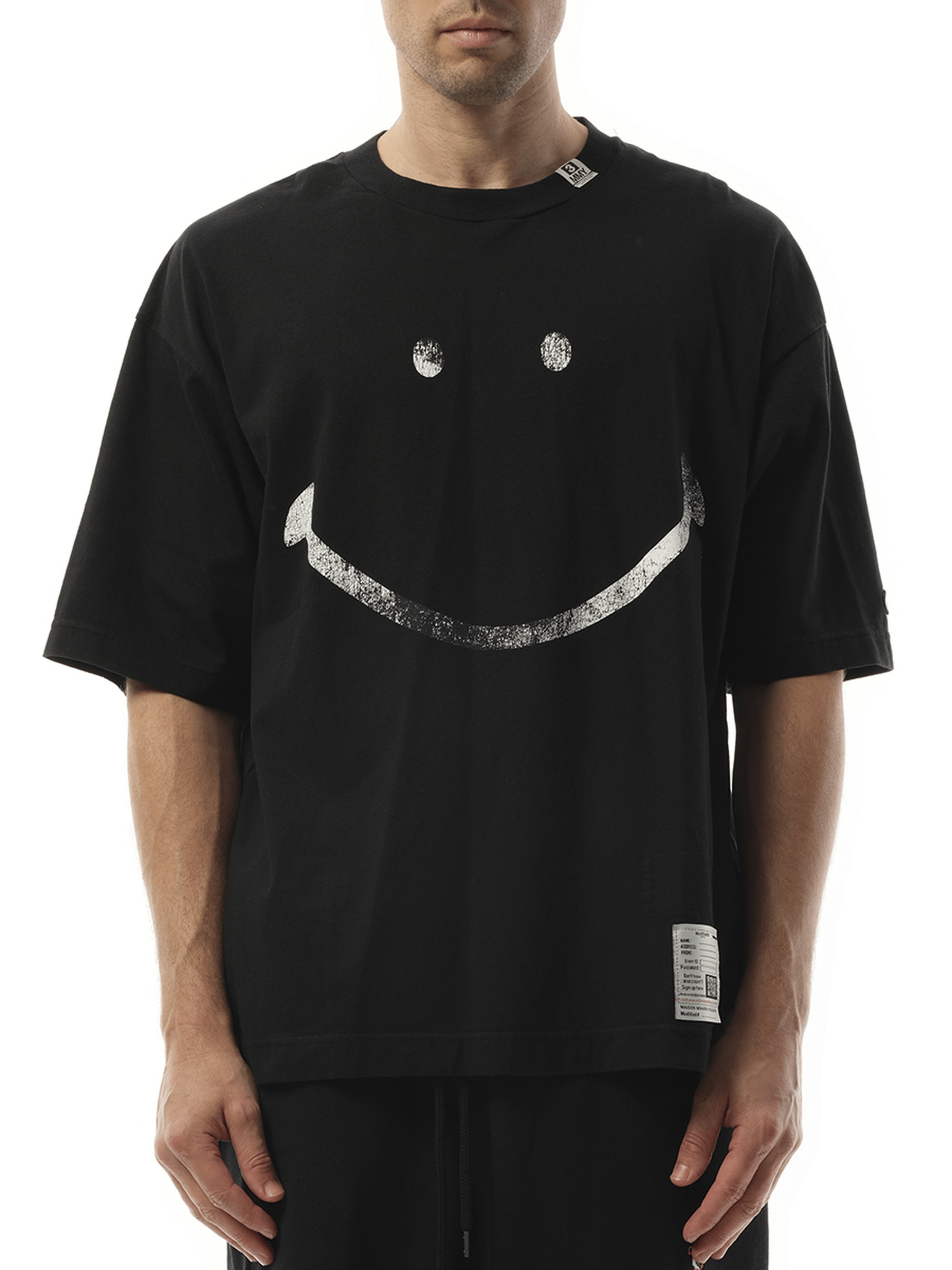 MAISON MIHARA YASUHIRO Smily Face Printed T Shirt in Black