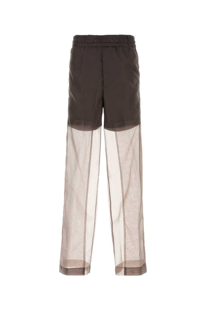 DRIES VAN NOTEN Brown organza Pendo pant