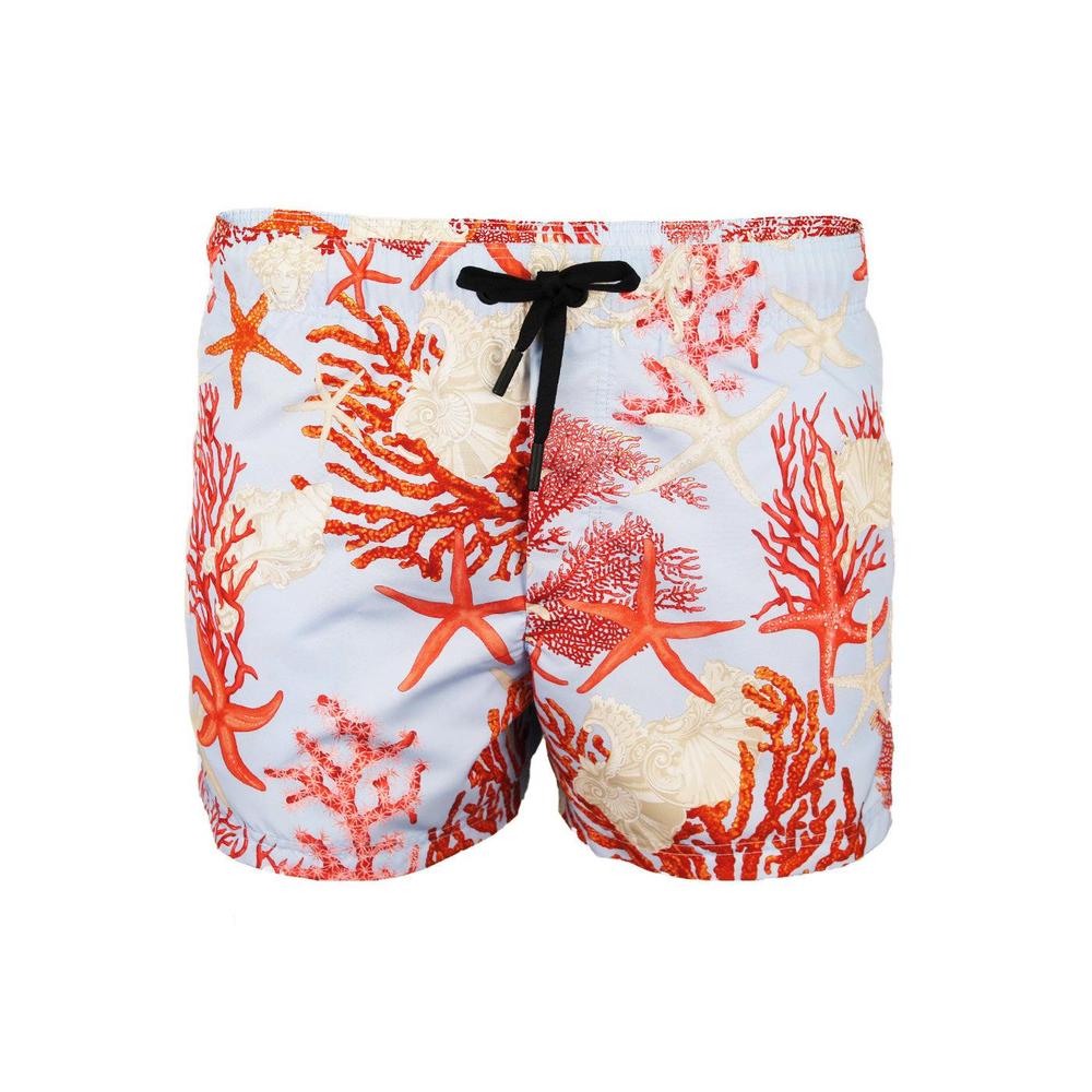 VERSACE Coral Print Swim Shorts  Blue