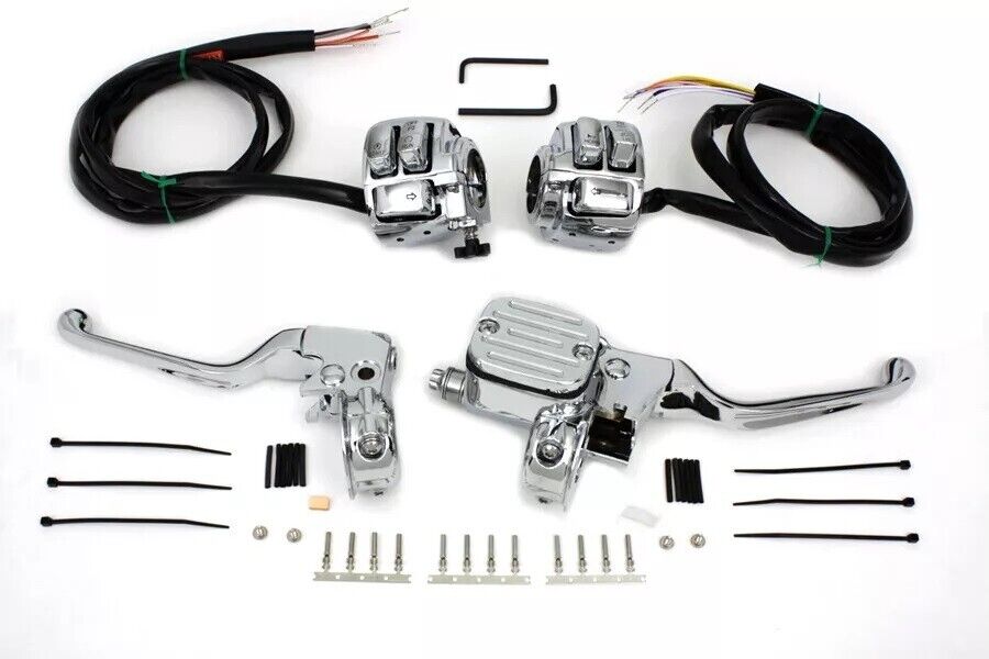 OCP PARTS WAREHOUSE Chrome Handlebar Control Kit fits Harley Davidson 22 0823