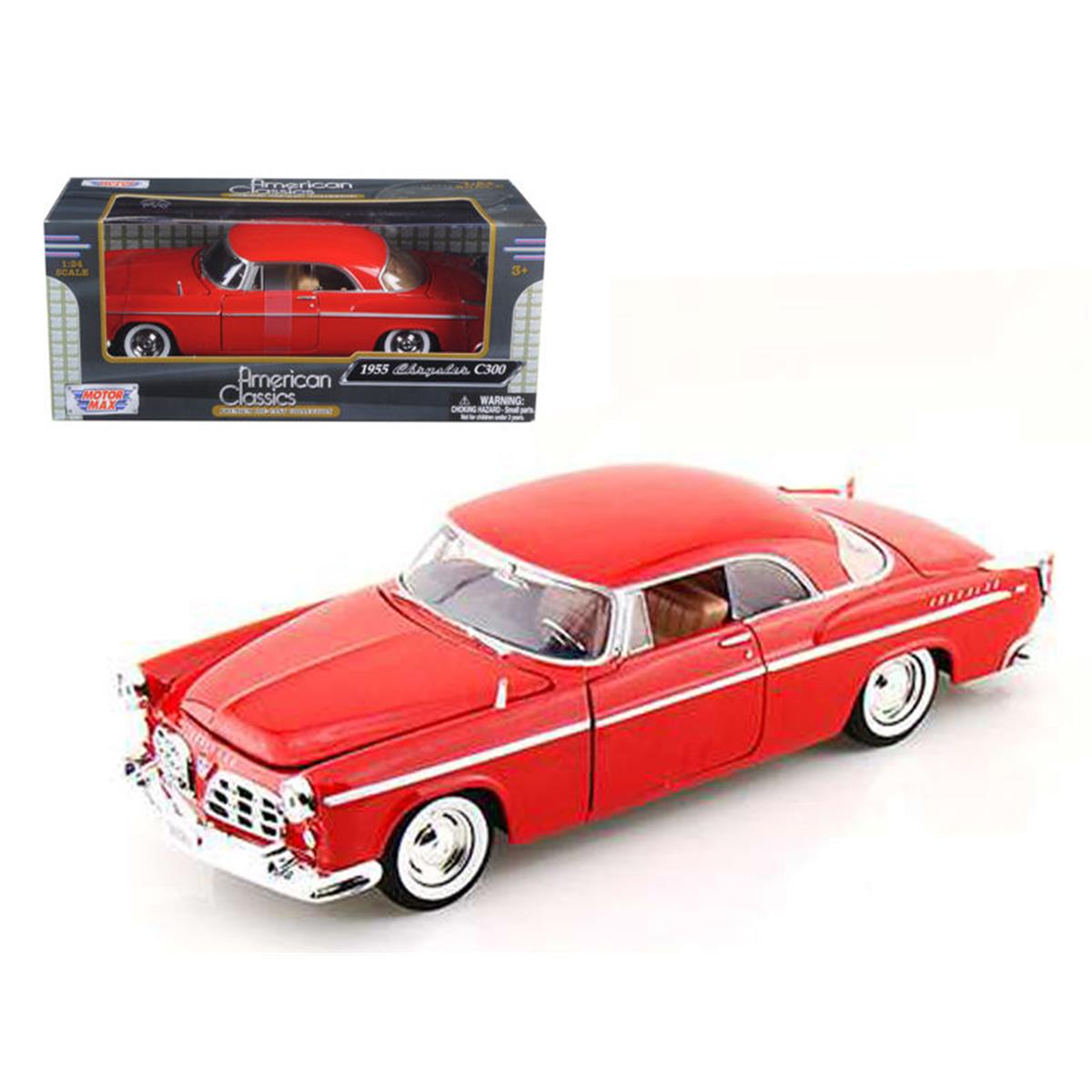 2297 Motormax  1 by 24 1955 Chrysler C300 Diecast Model Car   Red