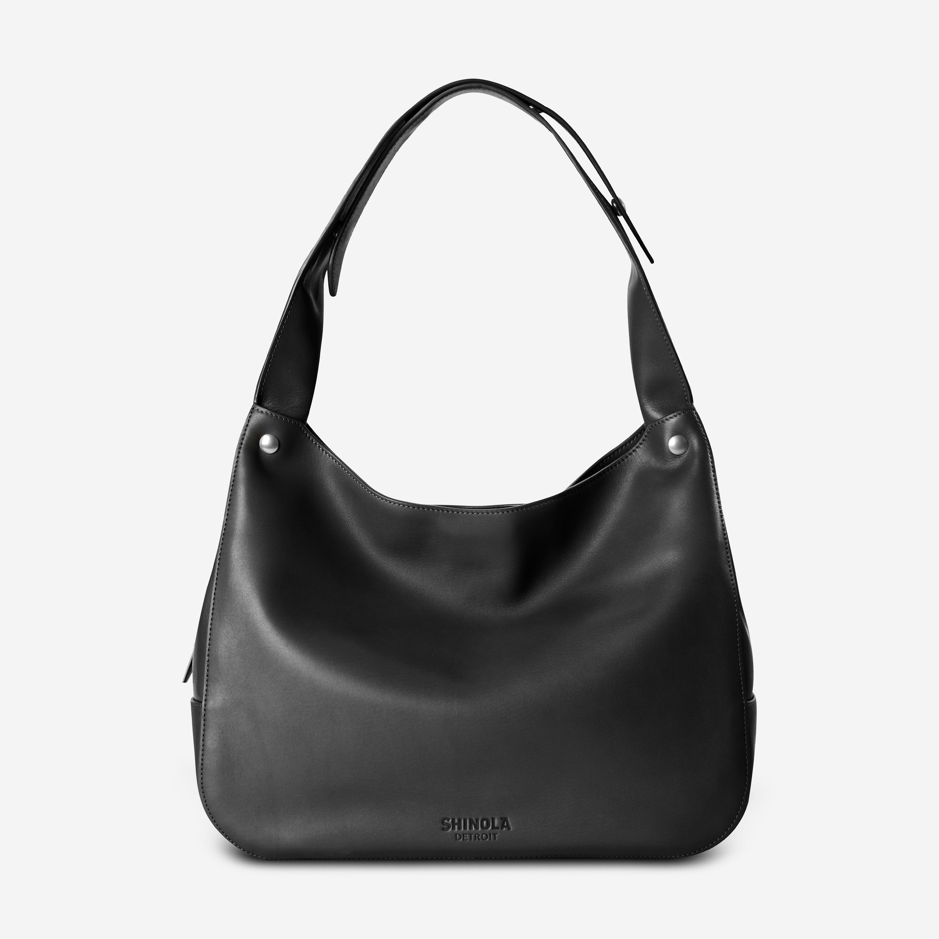 2622 Shinola The Snap Black Natural Leather Shoulder Bag 20244688