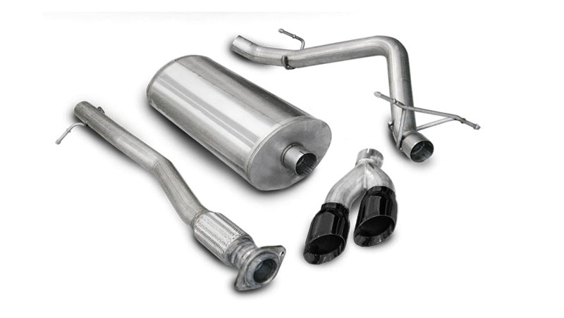 CORSA PERFORMANCE Corsa 10 10 GMC Sierra Denali 6.2L V8 3in Cat Back Single Side w Twin 4in Black Pro Series T