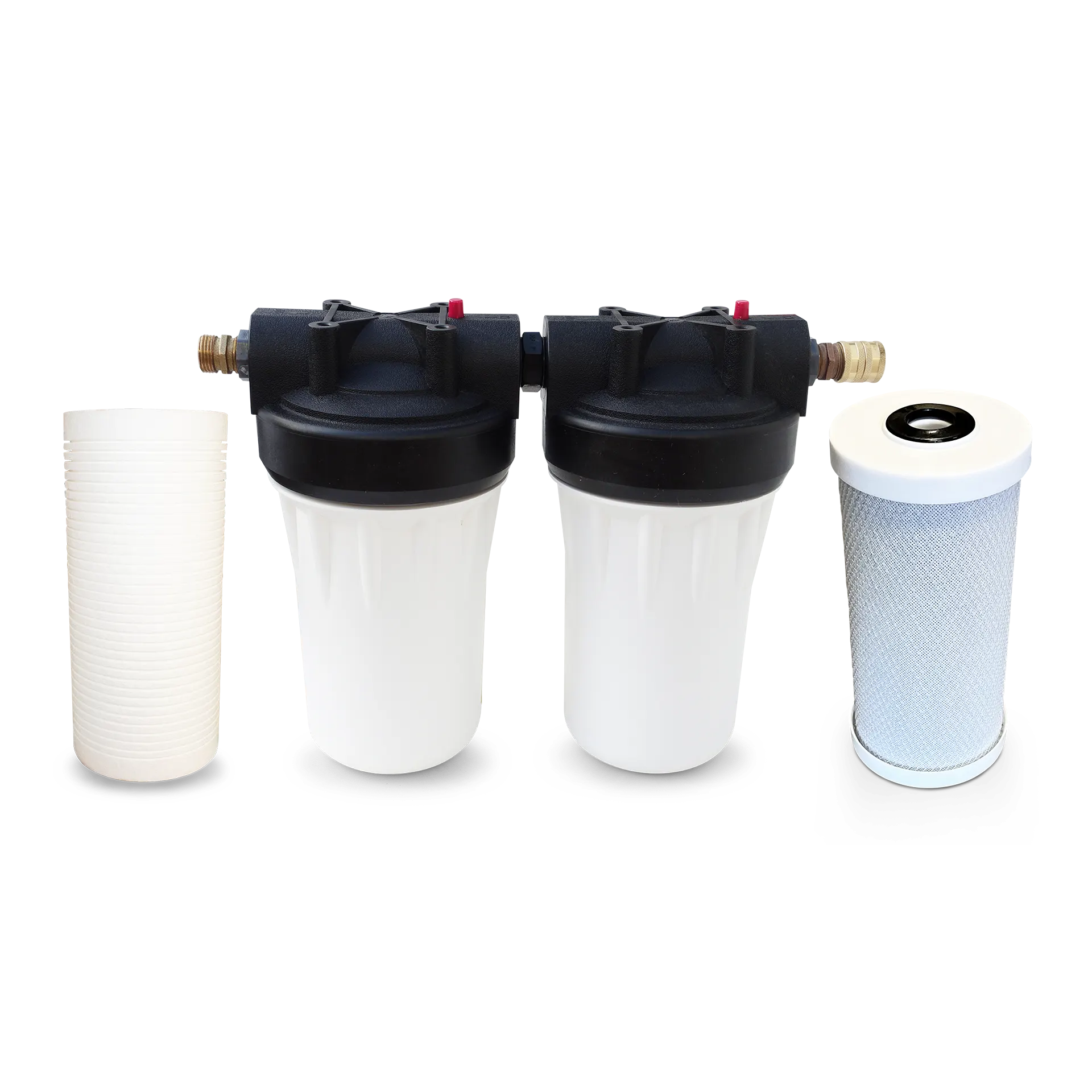 PREMIERE SALES High Flow 2 Stage RV Water Filter System with Scale Inhibitor for Sediment & Chemicals