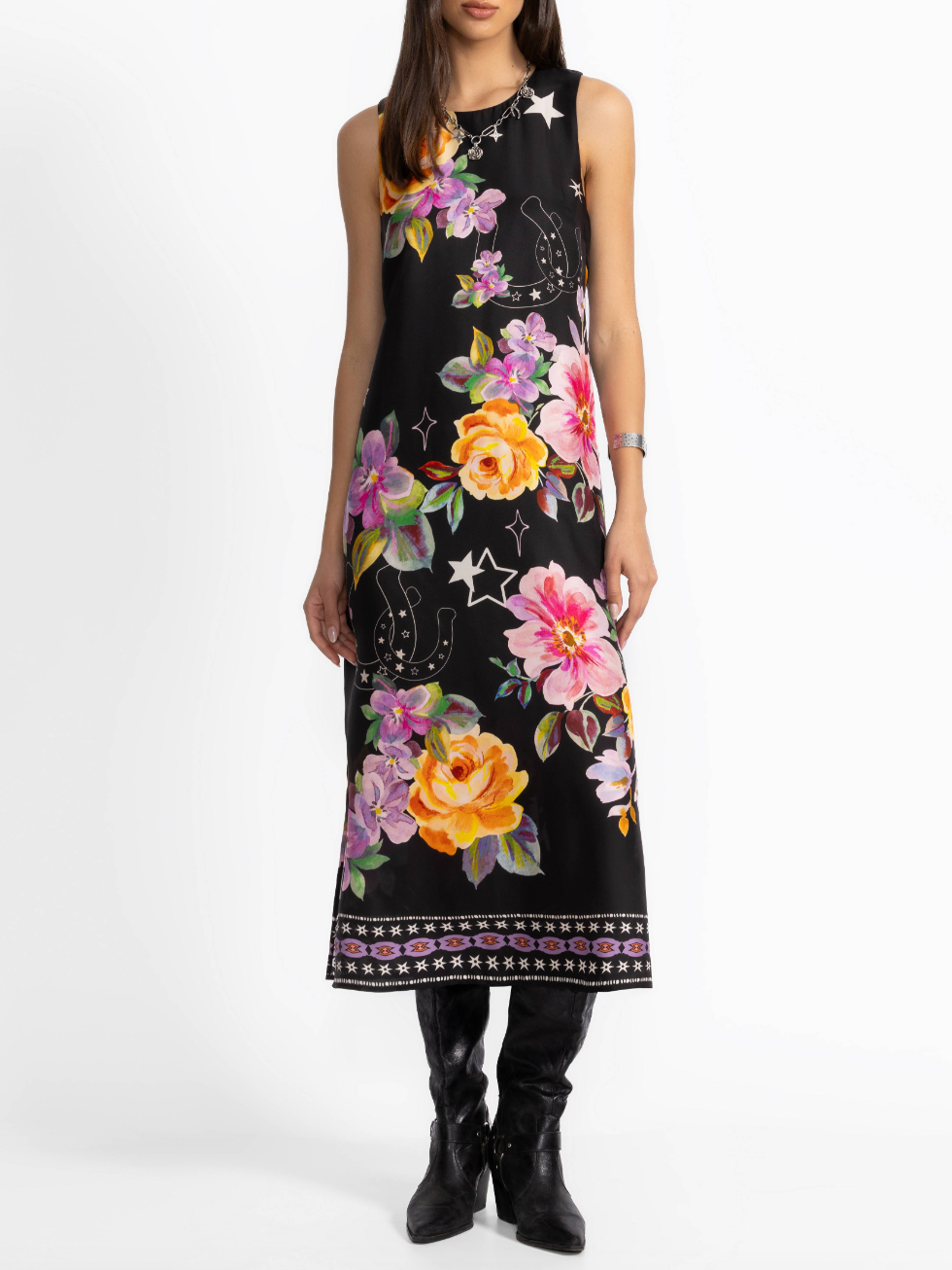 JOHNNY WAS Karolina Tea Length Dress   Western Kasumi