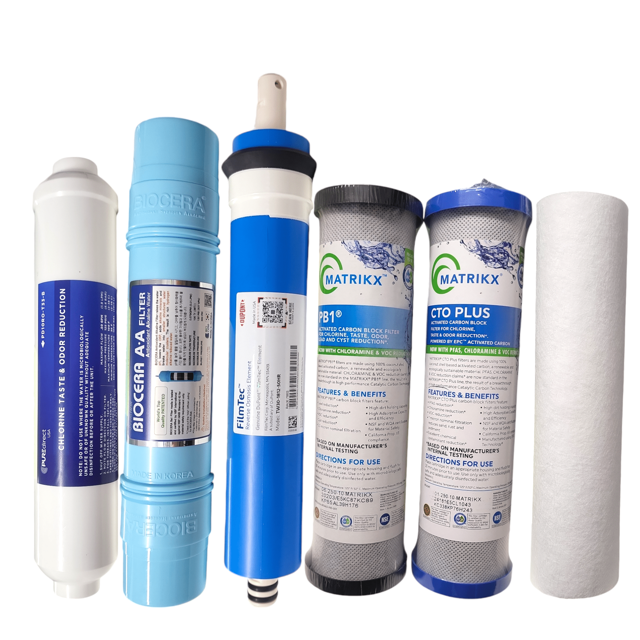 Pure Direct USA Filter Set for (PURE+50 ALKA) Alkaline Water Filter KIT for Pure Direct USA System