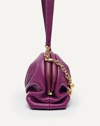 PEDRO Lyra Ruched Clutch   Purple