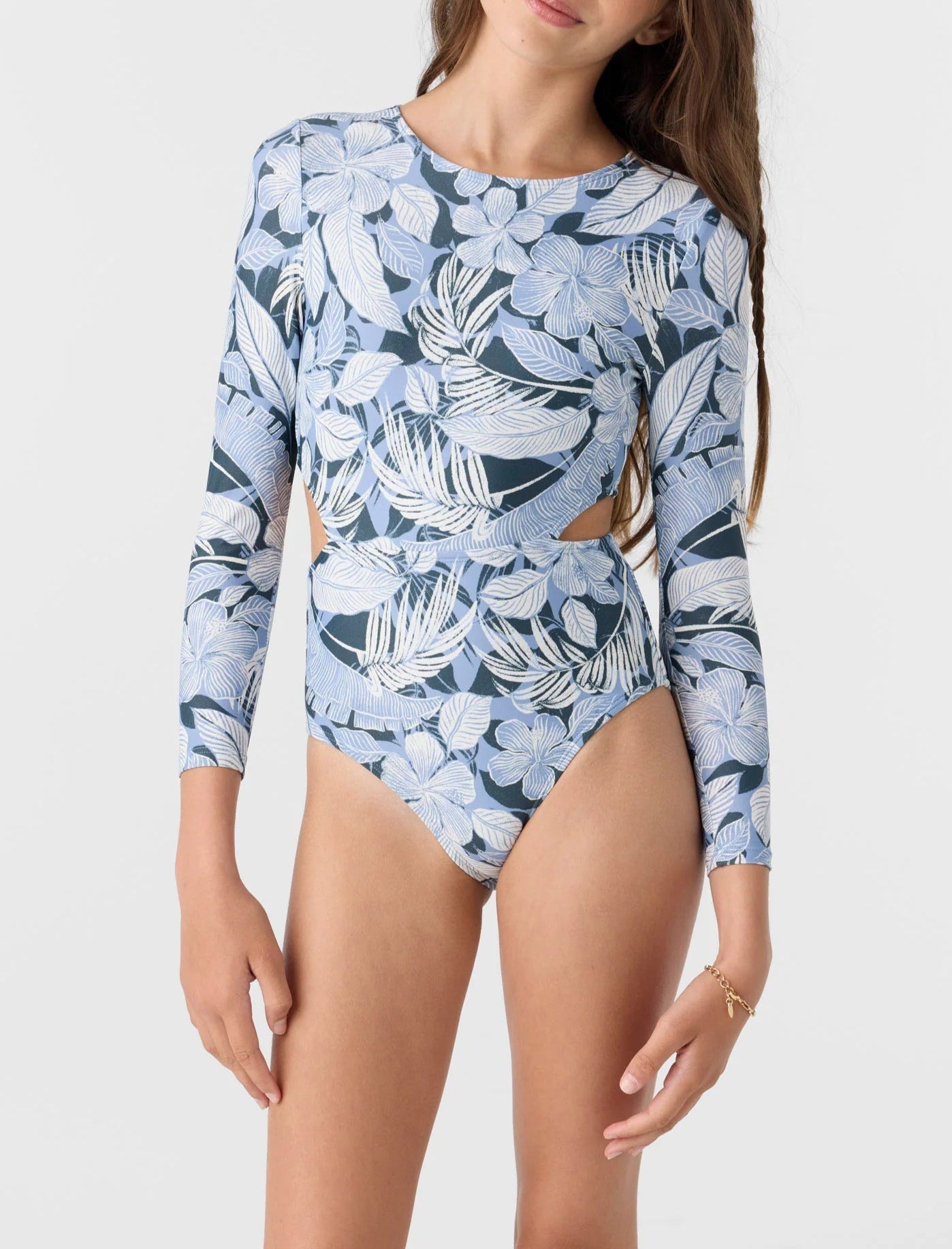 ONEILL O'NEILL Girl's Palmetto Tropical Cut Out Surf Suit