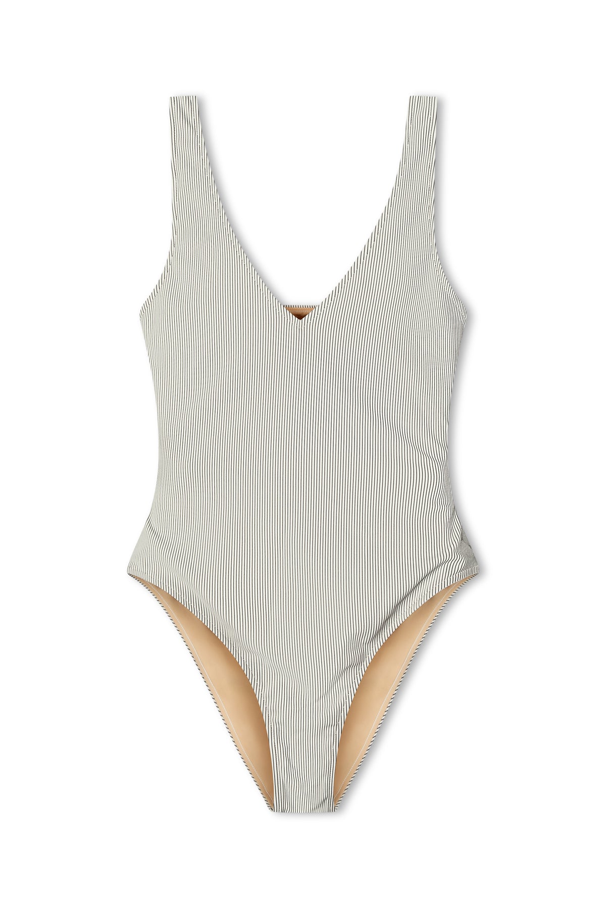 ZULU & ZEPHYR Signature Stripe Bikini One Piece   Coconut