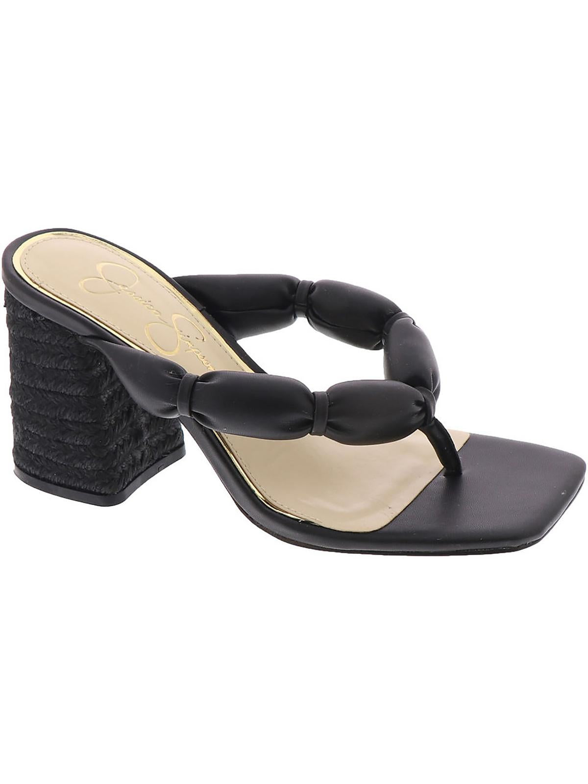 2485 Alimpio Womens Faux LEather Square Toe Thong Sandals