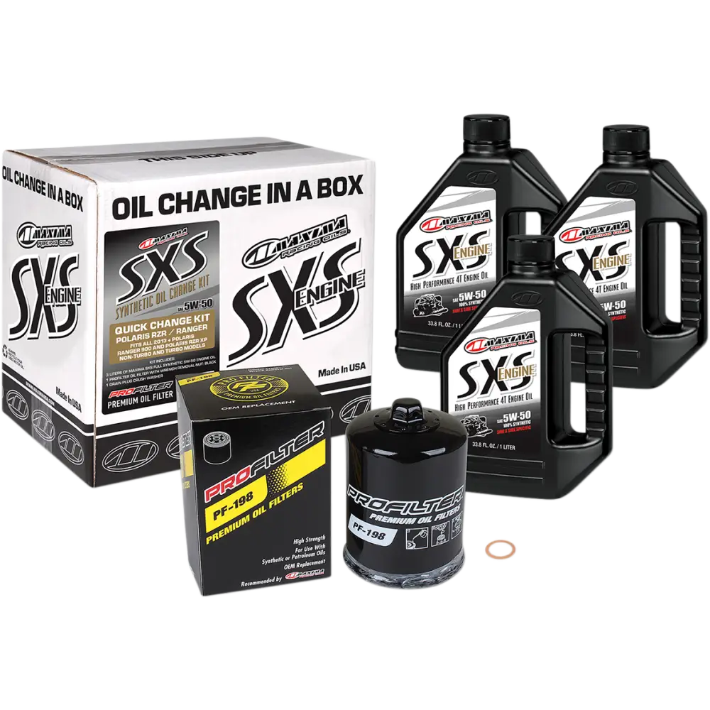 MAXIMA RACING OIL SXS Synthetic Oil Change Kit   Polaris   5W 50 90 189013