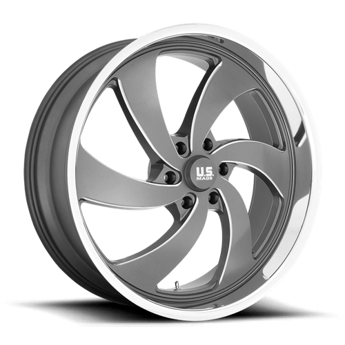 US Mag 1PC U133 24X10 6X5.5 ANTH MILL DCL 25MM Wheels