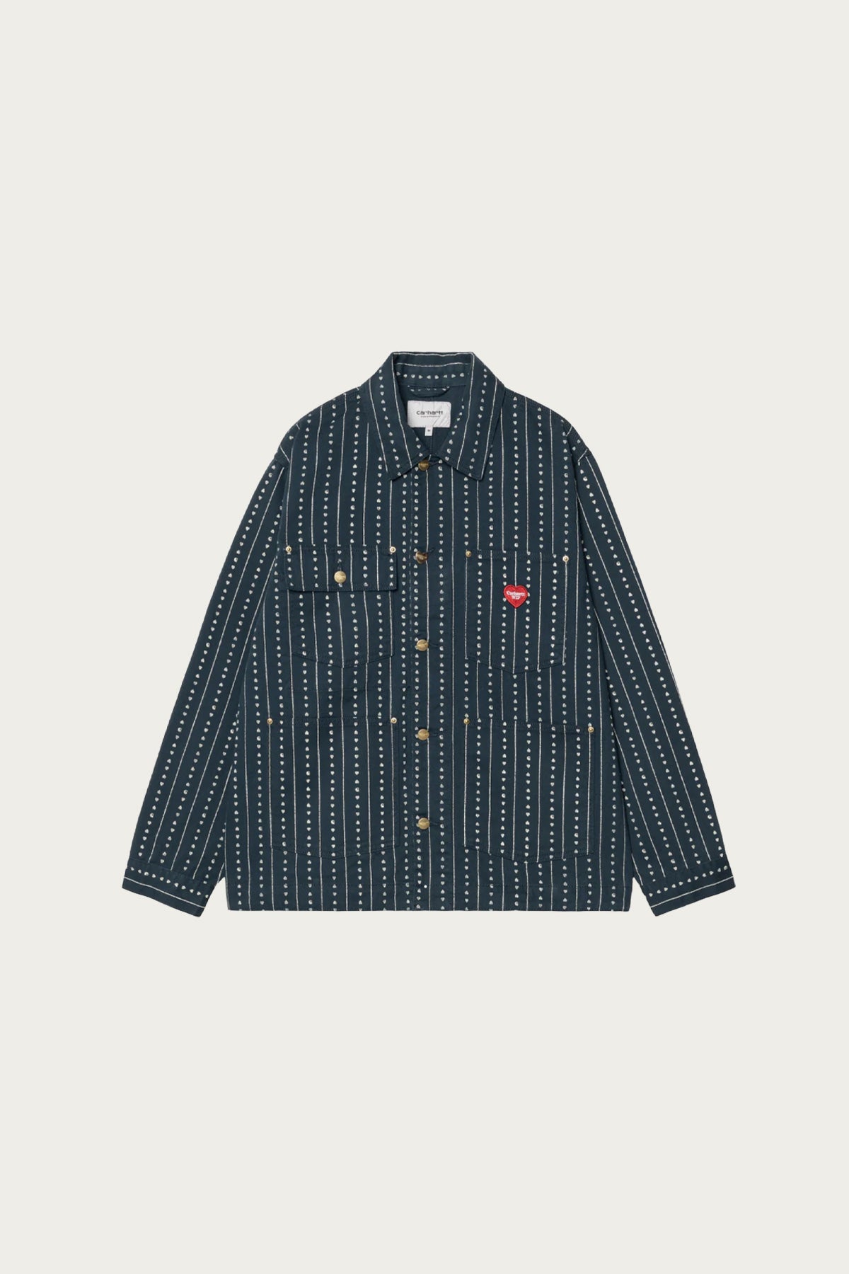 CARHARTT WORK IN PROGRESS Drewe Chore Coat   Heart Pinstripe Ink