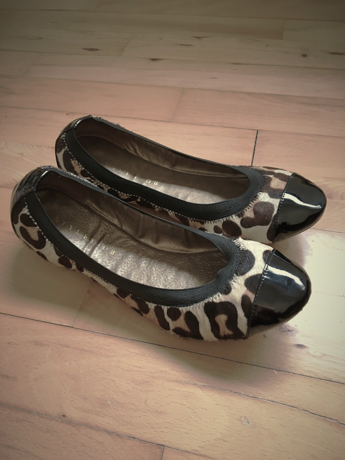 JUSTFAB STYLESNOB leopard print pony style calfskin ballet flats   EU 39