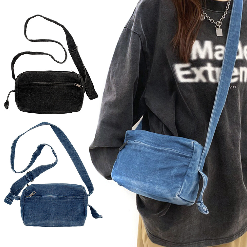 AMIRI Women's Small Denim Crossbody Bag Jean Purse Shoulder Handbags Mini Clutch Tote
