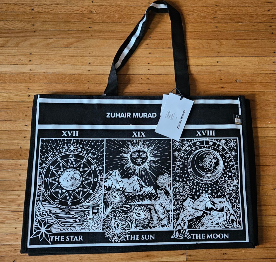 NWT Zuhair Murad large designer tote bag   CANVAS Black  Bags Of Ethics