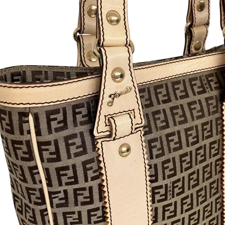 Borsa a tracolla FENDI Tote Bag 8BH161 modello Zucca beige marrone 0095679K autentica