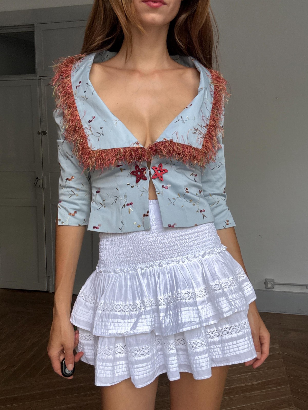 FASHION NOVA LUXE White Cotton Ruffle Mini Skirt – Coquette cottagecore Y2K French girl style  sum