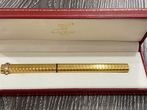 Autentica penna stilografica Cartier Must de Cartier Trinity Vendome oro 3 anelli