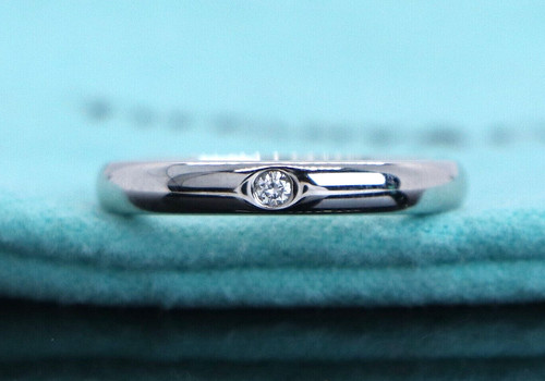 TIFFANY & CO. Anello Fede Nuziale $1.400 Tiffany & Co Elsa Peretti Platino Diamante Misura 4 75