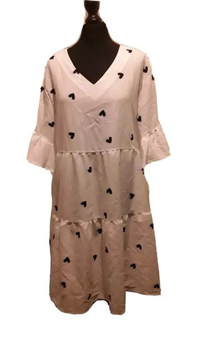 Abito a strati sobrio eleganza San Valentino scollo a V amore cuore XXL