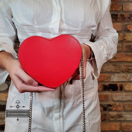 Kate Spade New York Cherry Pepper ROSSA Love Shack Mini Borsa a tracolla catena cuore