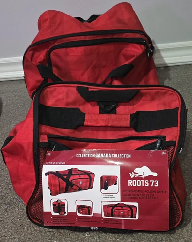 HARDGRAFT Roots Canada Collection Expandable Rolling Duffle Bag 32" Red #RTS4568 NWT
