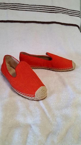 Vince Camuto Womens Size 6.5M Driston Denim Orange Espadrilles Jute Flats Shoes