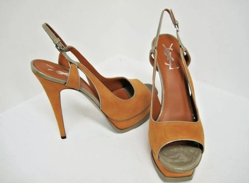 SAINT LAURENT (YSL) Scarpe sandali plateau slingback nuovi con scatola YSL Yves Saint Laurent COSMO 105 taglia 39