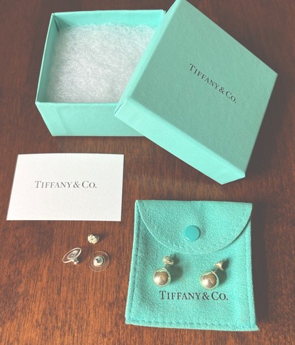 Tiffany & Co. HardWare Bead Ball Stud Earrings Sterling Silver 10 mm w/pouch Box