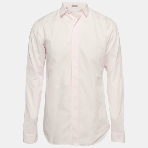 Camicia Dior Homme rosa cotone con bottoni davanti M